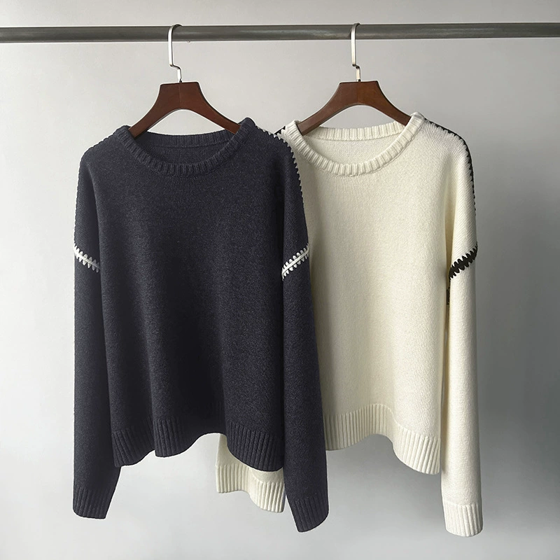 Woolen knitted sweater, with embroidery, European style