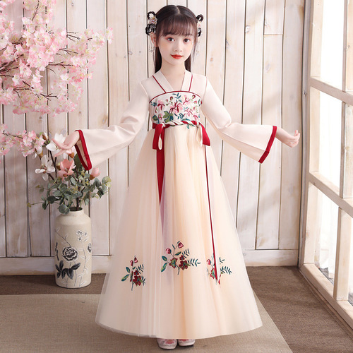 Girls' Hanfu dress, autumn children's princess dress, summer dress, long-sleeved spring and autumn children's dress, female autumn style internet celebrity dress, autumn dress