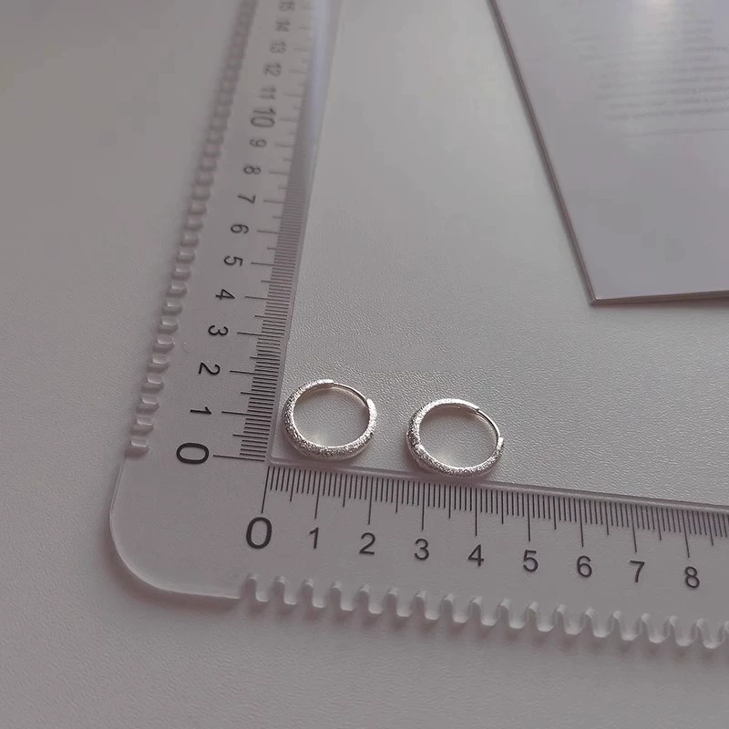 Matte earrings, Korean style, simple and elegant design, silver 925 sample