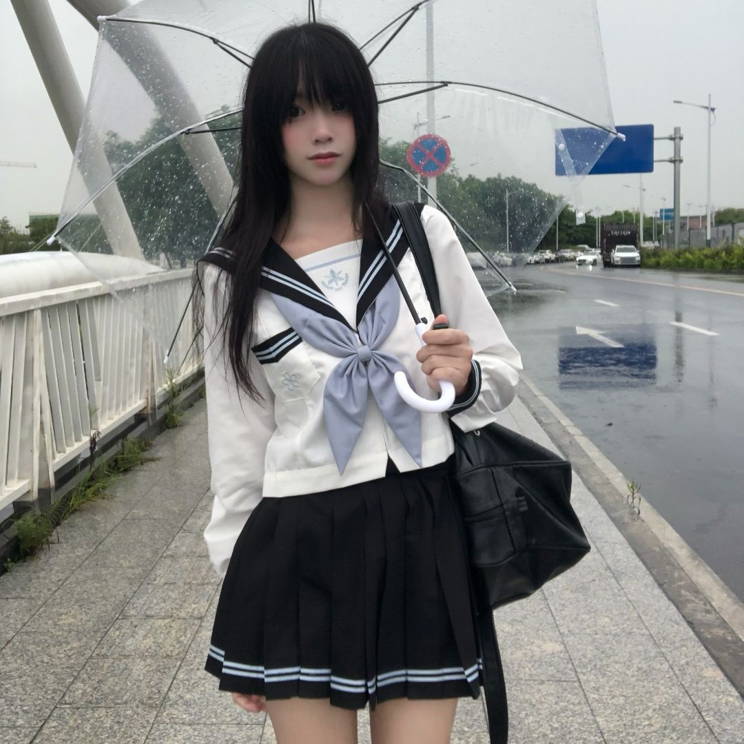 【In-Stock Wholesale】Original Authentic North Sakura Sailor Uniform Jk Uniform Long and Short Sleeve Japanese Style School Uniform Set