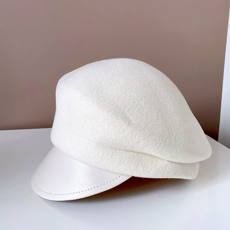 Demi-season woolen keep warm retro cap