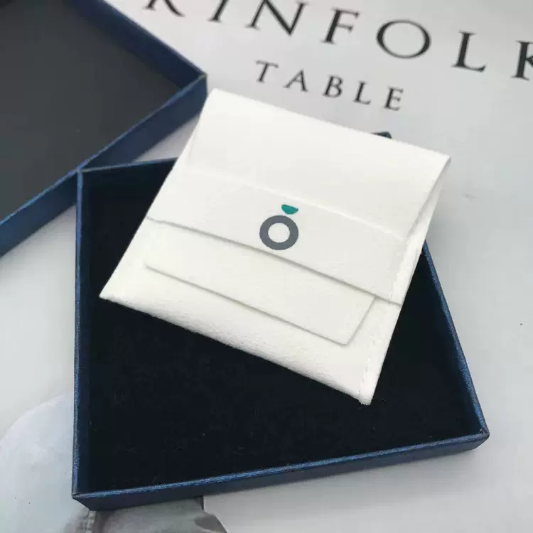 新款真超纤珠宝首饰项链翻盖收纳袋耳环耳钉戒指包装袋可自定logo