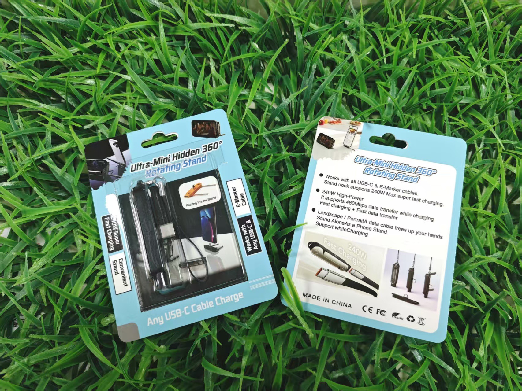 Transfronterizos venta caliente soporte plegable cable de datos 240W tipo-c de carga rápida para Apple Huawei cable de carga de computadoras portátiles