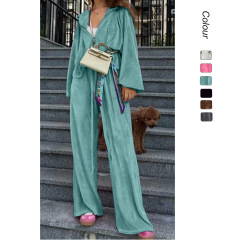 25 年 Yamazun AliExpress ヨーロッパとアメリカの初秋のファッションゴールドベルベットジッパー巾着カジュアルスーツ女性--23116