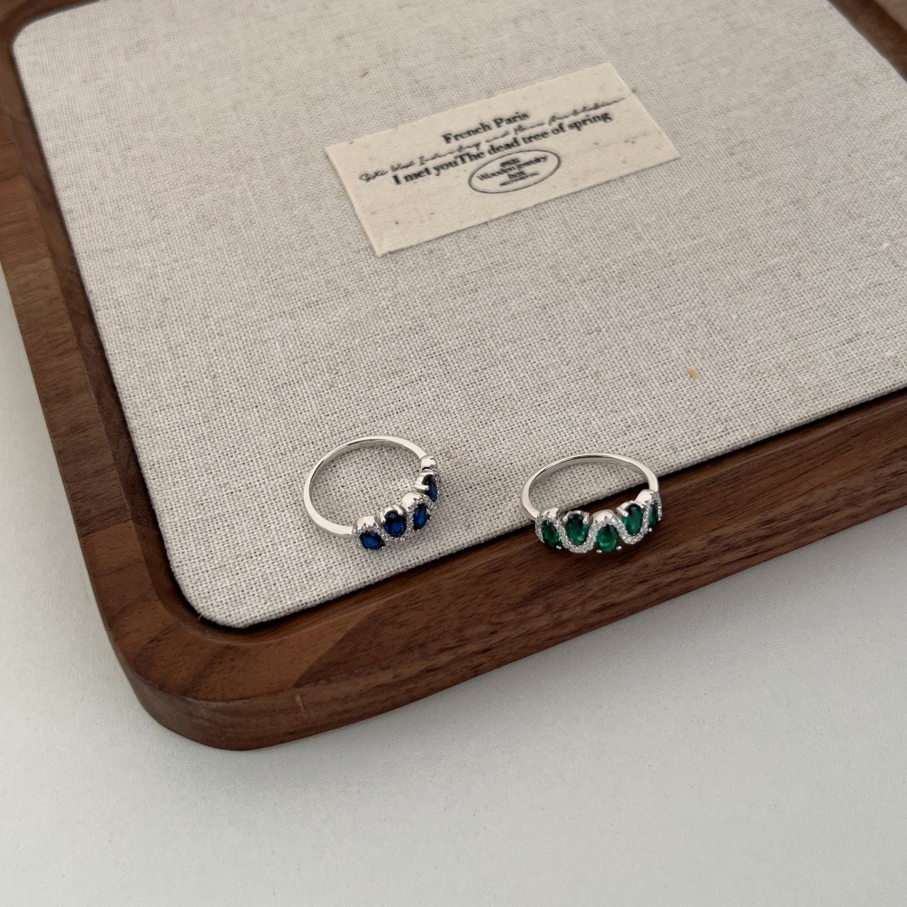 6g Weight Zircon Inlay Material Rings Classification 6, 9 Ring Size 1 Piece Quantity Holiday, Daily Occasion 925 Sterling Silver Material Geometric Pattern Women's Gender Plating, Inlay Design Basic, Modern Style, Classic Style Style 1 Piece 925 Sterling Silver Geometric Zircon Rings 2