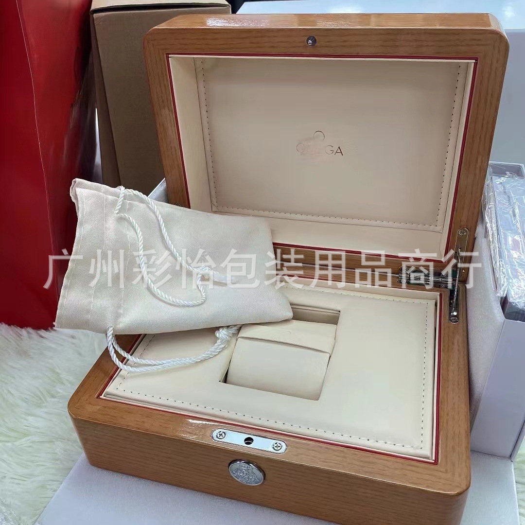 Omega Watch Box High-end Original Wooden Box Watch Box Omega Hippocampus Diefei Series Packaging Box Gift Box Complete Set