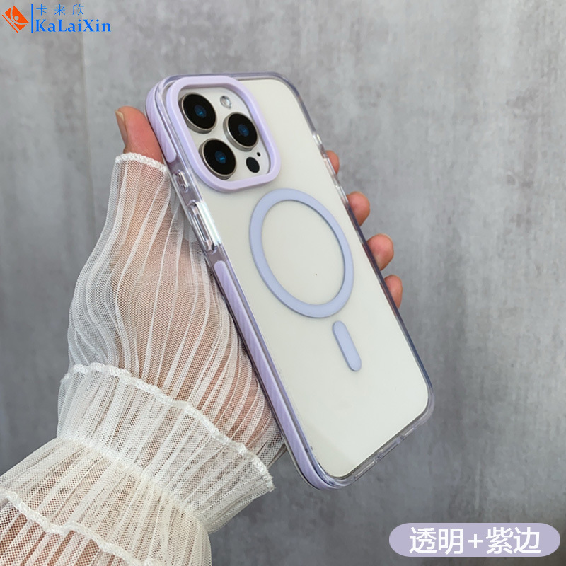 クロスボーダーホットモデルに適した 17 2 色 TPU アクリル携帯電話ケース透明 magsafe 厚みのある 15 落下防止保護ケース|undefined