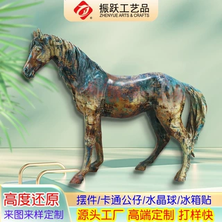 树脂摆件定制仿真马树脂工艺品摆件高级感小众大动物客厅装饰摆件