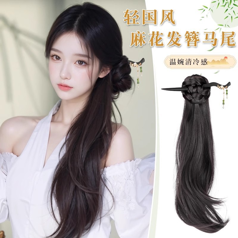 Nuevo estilo chino falso clip de cabello de cola de caballo bola en un clip de agarre antiguo adornamiento de cabello chino cheongsam francés clip de cabello