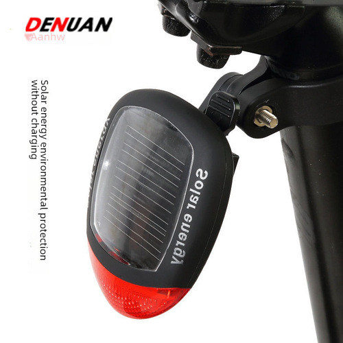 Bicycle Solar Road Bike Rear Light Night Ride Warning Light Mountain Bike Portable 2LED Cross-border Night Ride Equipment