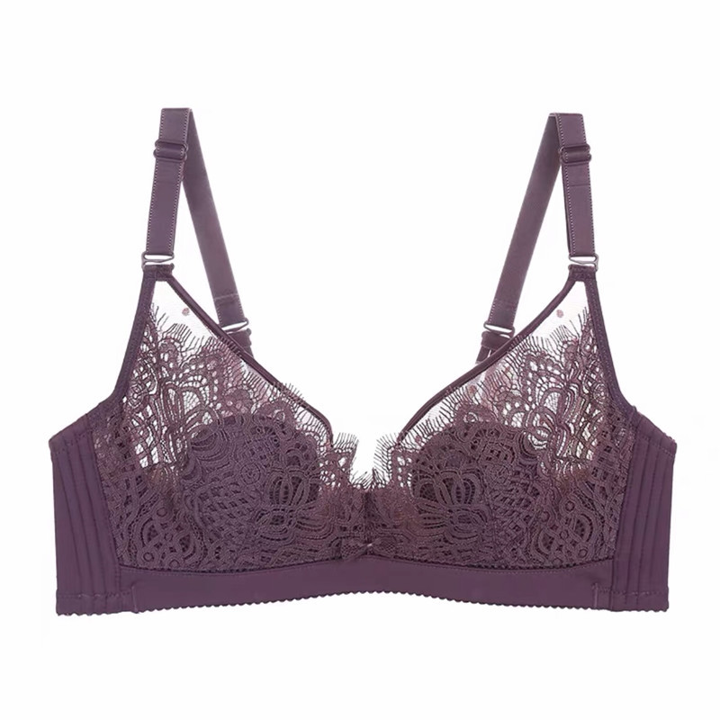 Lace Thin Cup Rabbit Ears Comfortable Memory Soft Steel Ring Bra Push-up Adjustable Push-up Women's Intimates 2010