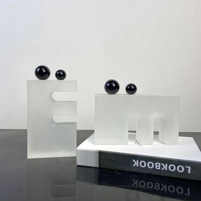 现代简约轻奢水晶几何星球摆件样板房售楼处客厅玄关装饰品工艺品|ms