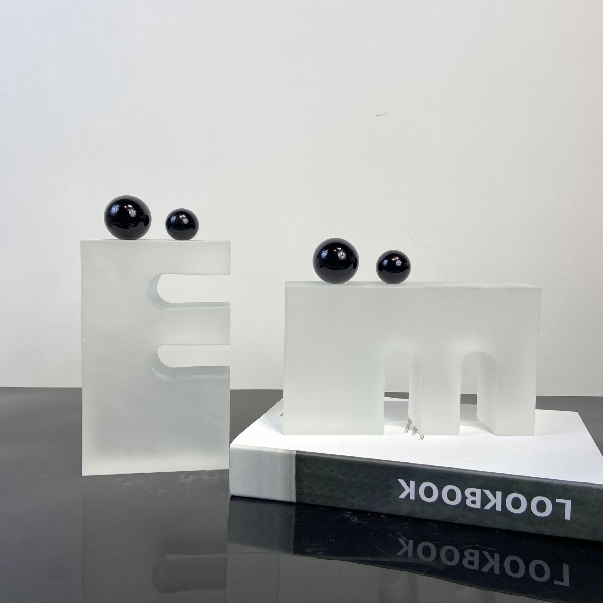 现代简约轻奢水晶几何星球摆件样板房售楼处客厅玄关装饰品工艺品|ms