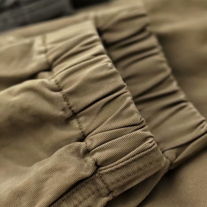 Japanese Style Retro Casual Cargo Pants Men's Loose Straight Sports Cropped Drawstring Ankle Pants Men's Spring and Summer New Japanese Style Retro Casual Cargo Pants Men's Loose Straight Sports Cropped Drawstring Ankle Pants Men's Spring and Summer New