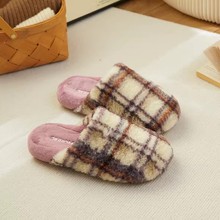 冬季2025新款棉拖鞋室内家居防滑毛绒舒适保暖厚底加绒复古女棉拖