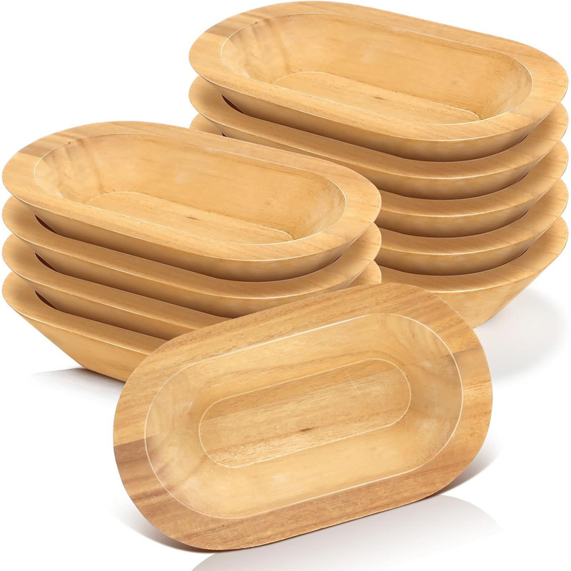 Wooden Dough Bowl for Wedding DIY Candle Home Crafts Making Farmhouse Fruit Supplies Decorative Wood Bowl