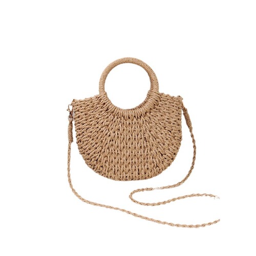Factory Direct Selling Fresh and Natural Shoulder Crossbody Grass Woven Bag Vacation Beach Bag Cute Knitted Bag Casual Small Handbag for Women