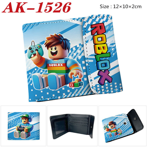 Roblox virtual world peripheral wallet printed PU leather short…