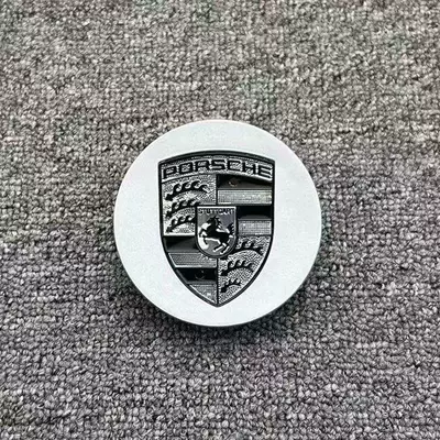 hub caps, Panamera hub – Hub cover - porsche-silver-black-and-white-label-76mm