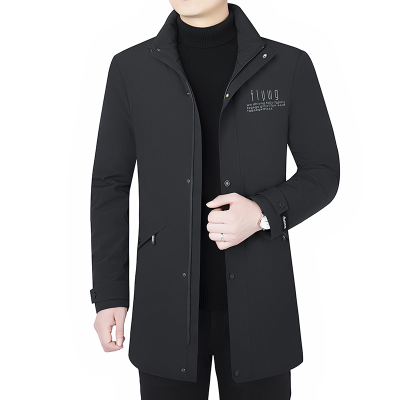 Abajo Chaqueta corta de invierno de los hombres de mediana edad slim fit engrosada abrigo de los hombres papá invierno chaqueta de los hombres con capucha