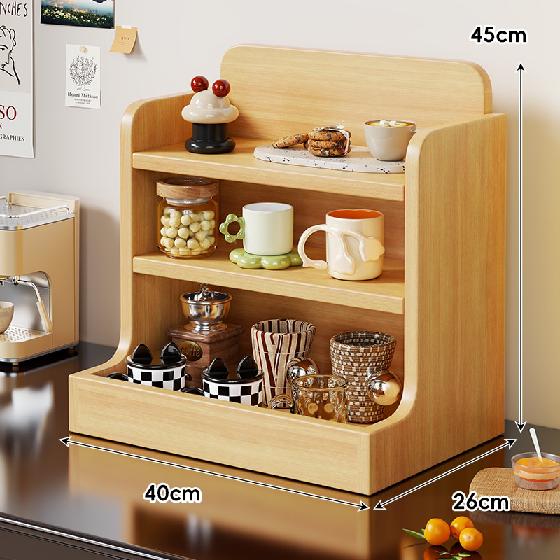 Organizador de Tazas de Mesa de Madera para Comedor y Mesa