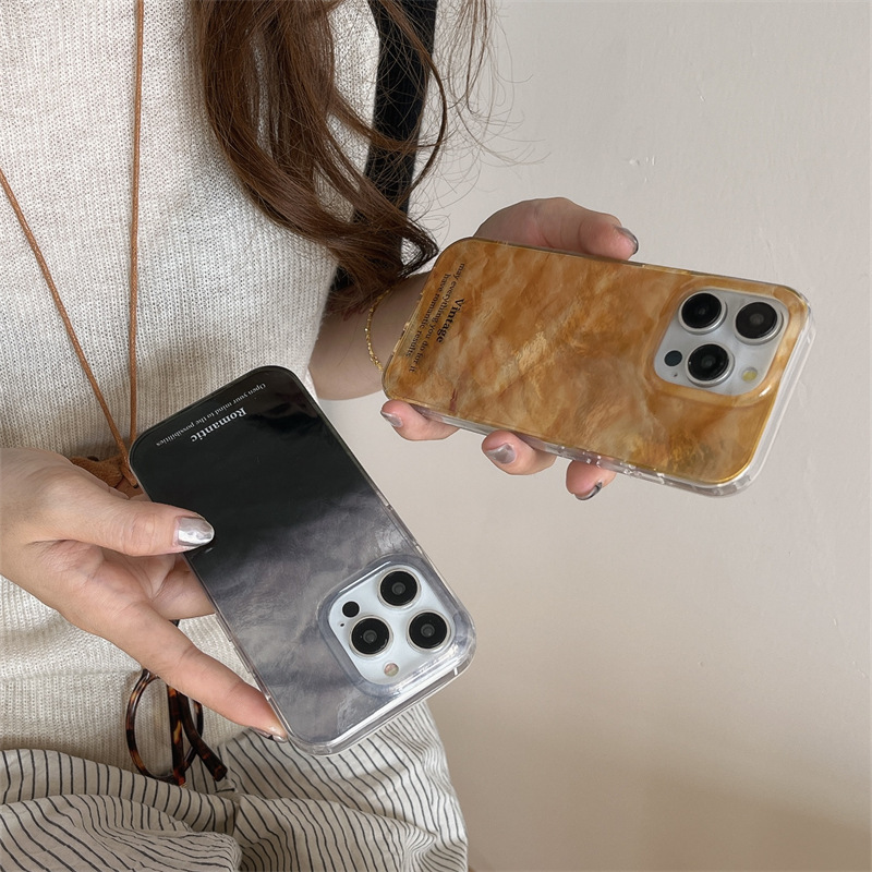 Ins patrón de papel de aluminio de alta calidad para iPhone16promax funda para teléfono móvil Apple 15Pro 14 personalidad creativa 13