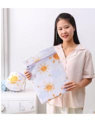 Thickened Printed Fine Mesh Laundry Bag for Clothes, Special Wash Care Bag, Bra Bag, Cylindrical Laundry Net Bag Set