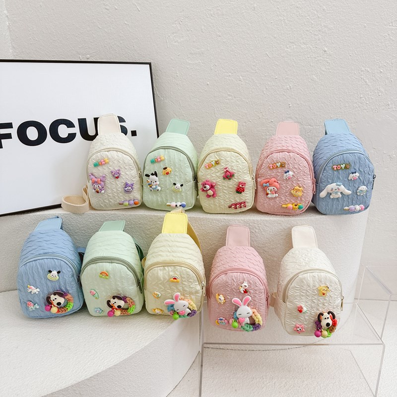 Spring and Summer New Nylon Single Shoulder Bag Cute Rabbit Crossbody Bag Cartoon Fashion Macaron Children's Chest Bag