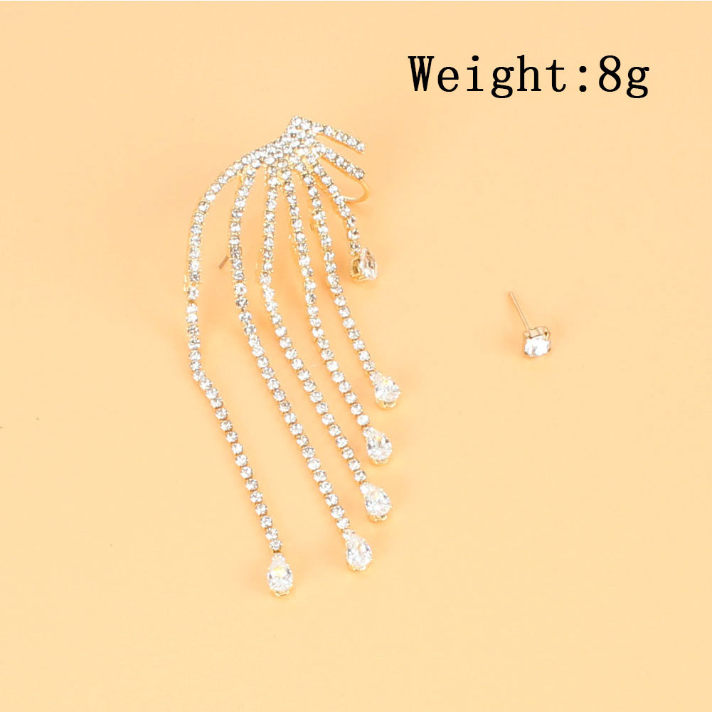 Fashion Asymmetrical Alloy Tassel Earrings display picture 1