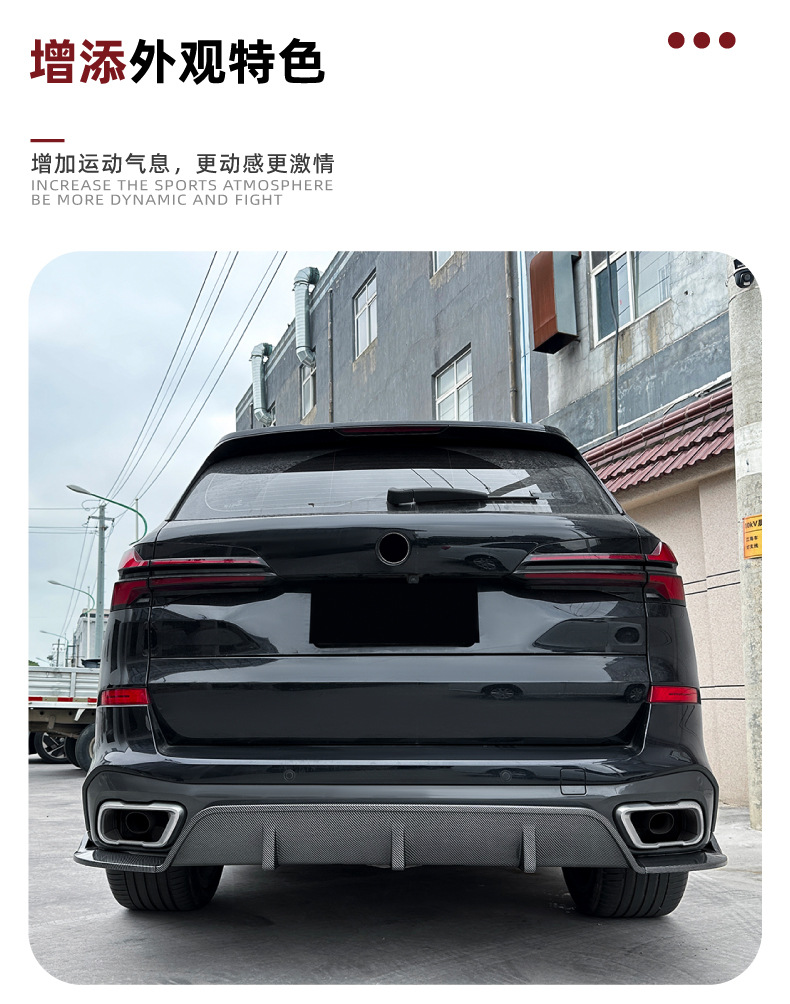 Suitable for Bmw X5 G05 m Sport 2019+ Black Warrior Rear Spoiler Corner Rear Lip Tail Lip Cross-Border Modification