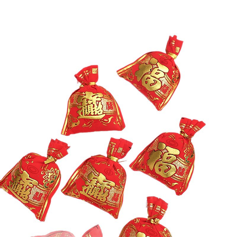 Fiesta de Año Nuevo Colgante Bolsa de bendición decoración Linterna Roja Liuzhou Boat Colgante Accesorios de caja de flores de oro Decoración