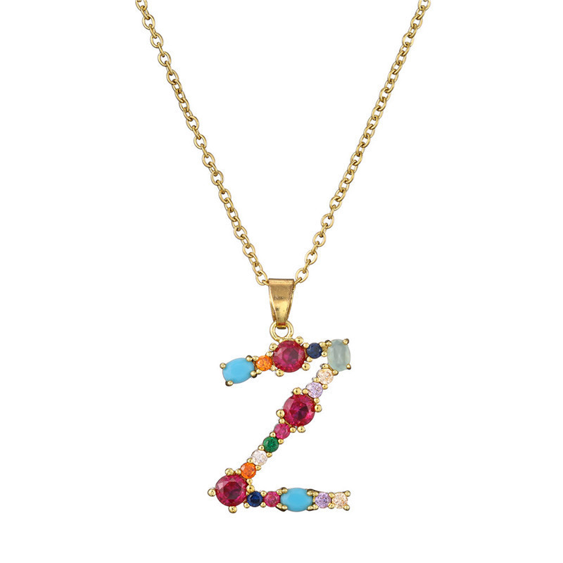 Ig Style Shiny Letter Alloy Plating Inlay Rhinestones Women's Pendant Necklace display picture 30