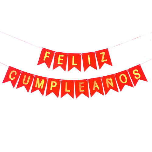 Spanish FELIZ CUMPLEANOS Glitter Letters Bronzing Birthday Flag Happy Birthday Banner Wholesale Customization