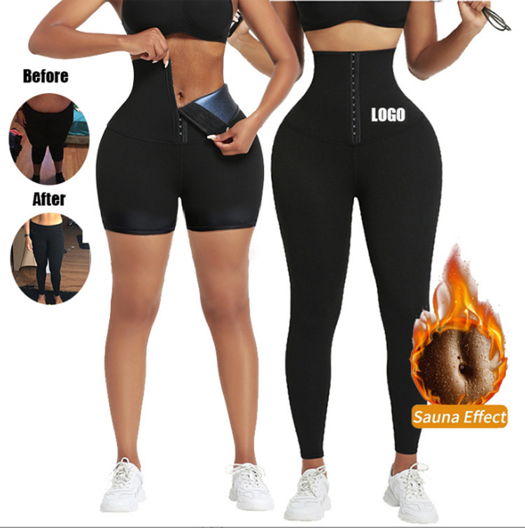 Amazon pantalones para romper el sudor de las mujeres europeas y americanas engrosada vientre cintura alta pantalones de levantamiento de cadera corriendo ropa de yoga tres pantalones