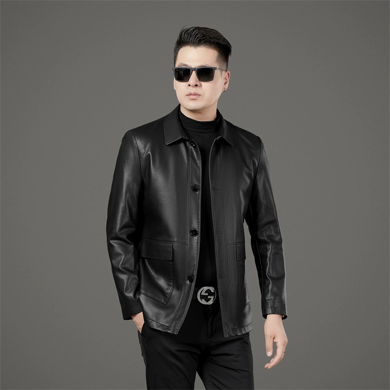 Мужская осенне-зимняя куртка из овчины премиум-класса, деловой повседневный стиль, элегантная, стильная и универсальная.