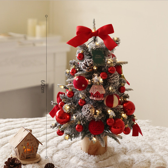 Amazon nuevos productos de Navidad decoración de Navidad cifrado con lámparas de árbol de Navidad en stock PE nieve árbol de Navidad al por mayor
