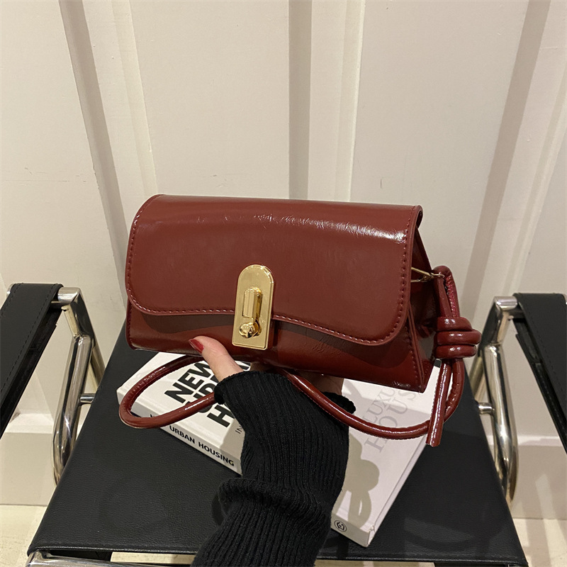 Bolso de bloqueo retro de estilo extranjero para mujeres 2024 nueva moda bolso cuadrado de moda moda bolso de hombro de moda