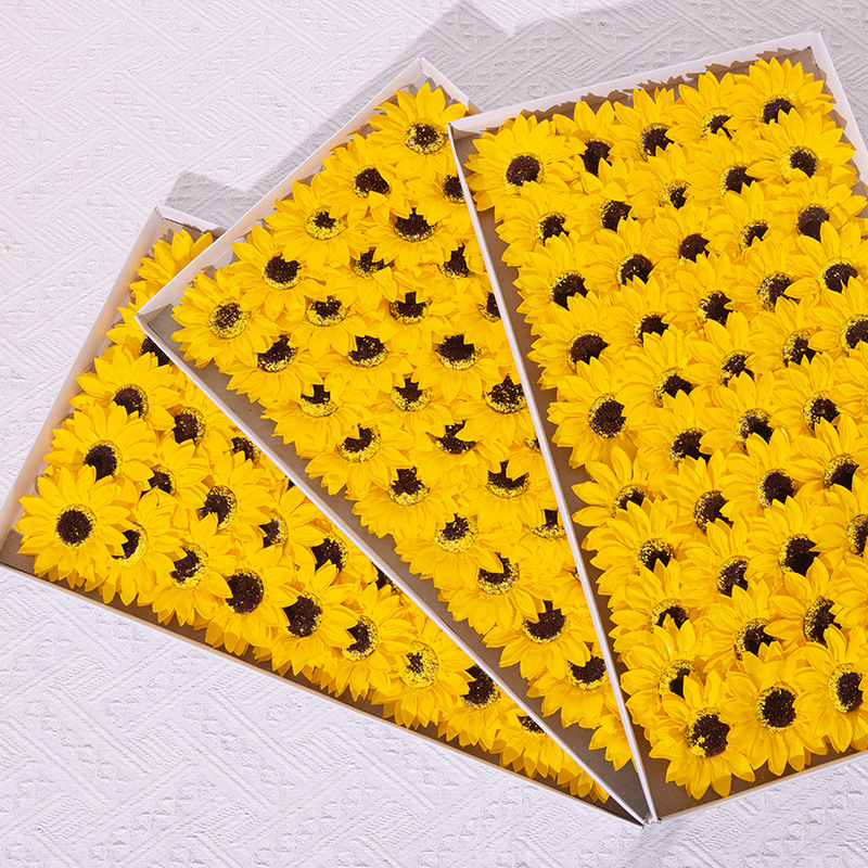 Jabón en forma de girasol, base, flor artificial, Vietnam, San Valentín, al por mayor