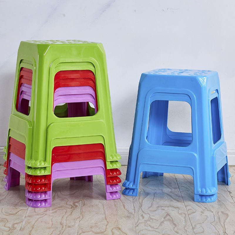Nuevo taburete de plástico, banco doméstico engrosado, mesa de comedor para adultos, taburete, silla de sala, taburete cuadrado, taburete redondo de plástico cocido, taburete de baño