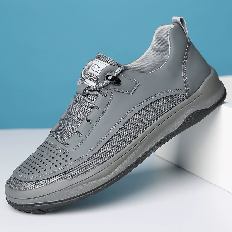Внешнеторговый экспорт на внутренний рынок мужской обуви, новые мужские летние кожаные туфли с сетчатой ​​вязкой, повседневная спортивная обувь, модная.