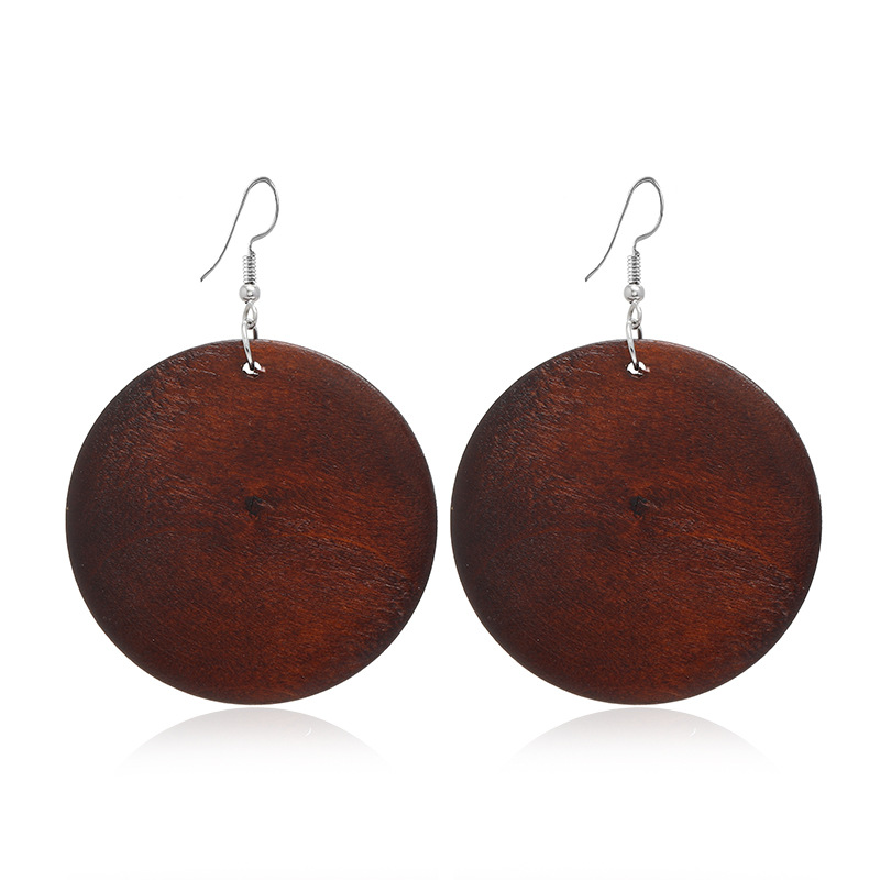 Geometric Pattern Women'S Gender Retro Geometric Hollow Wooden Earrings Set Wholesale Nihaojewelry