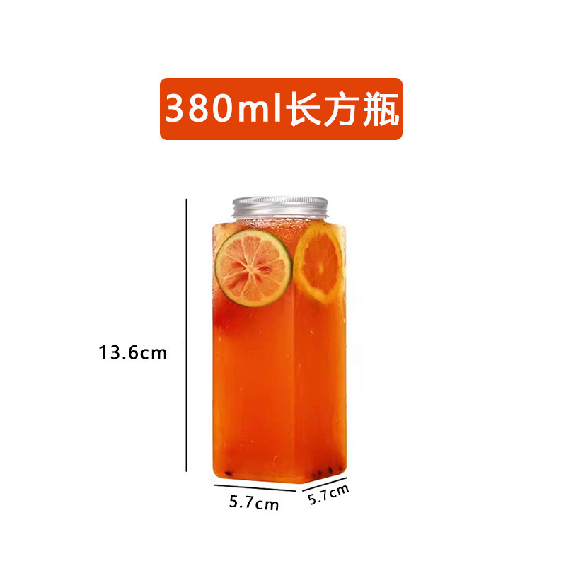 使い捨て透明増粘 500 ミリリットル正方形ジュース飲料ボトル蓋付きペット商業包装ミルクティーボトル卸売|undefined