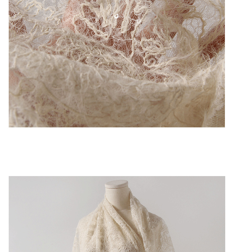 Description Picture 4 of itemSoft Feather Lace Bead Mesh Fabric for Headwear Dress Diy Sewing Fashion Embroidered Designer Fabric By Half Yard