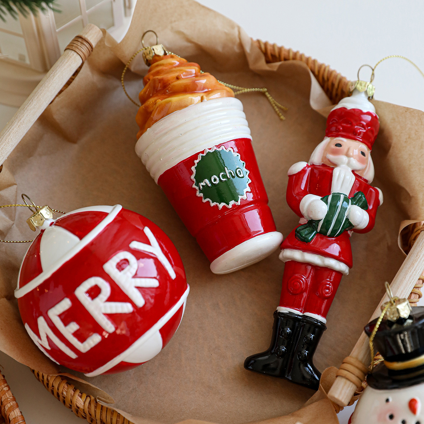 Nuevos colgantes de plástico Santa, colgantes de árbol de Navidad, adornos, artículos de decoración, artículos de diseño de atmósfera en stock