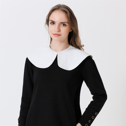 Turn into a beautiful girl in seconds with petal fake collar, playful and cute white cotton shirt fake collar