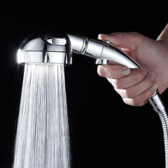 一鍵止水三檔可調手持增壓花灑噴頭可拆洗沐浴萬向搖頭花灑蓮蓬頭