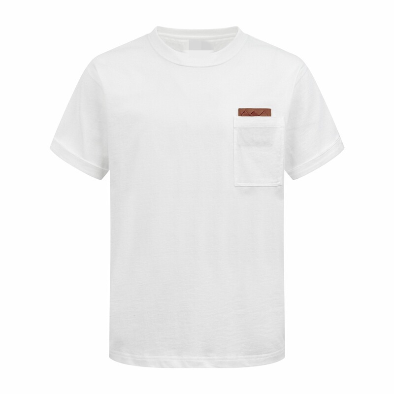 In-Stock High-Quality Bv Brand New Woven Leather Pocket Short-Sleeve T-Shirt, Loose Fit, Unisex In-Stock High-Quality Bv Brand New Woven Leather Pocket Short-Sleeve T-Shirt, Loose Fit, Unisex