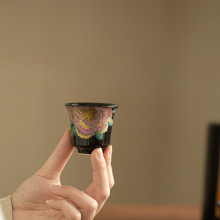 古风掐丝国色牡丹茶杯主人杯客杯闻香杯陶瓷茶具精致品茗杯功夫茶
