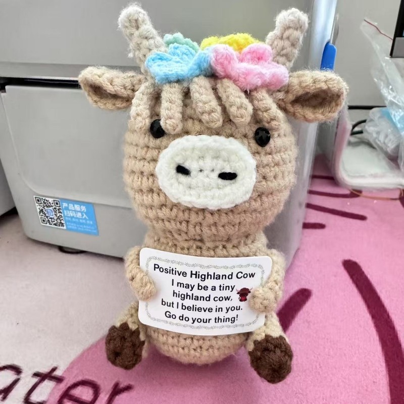 Amazon新品Highland Cowプラスパワーハイランド牛人形手作りかぎ針編み感情癒し置物|undefined