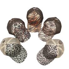 2023春夏季豹纹遮阳男女士网帽子时尚户外欧美成人防晒旅游棒球帽